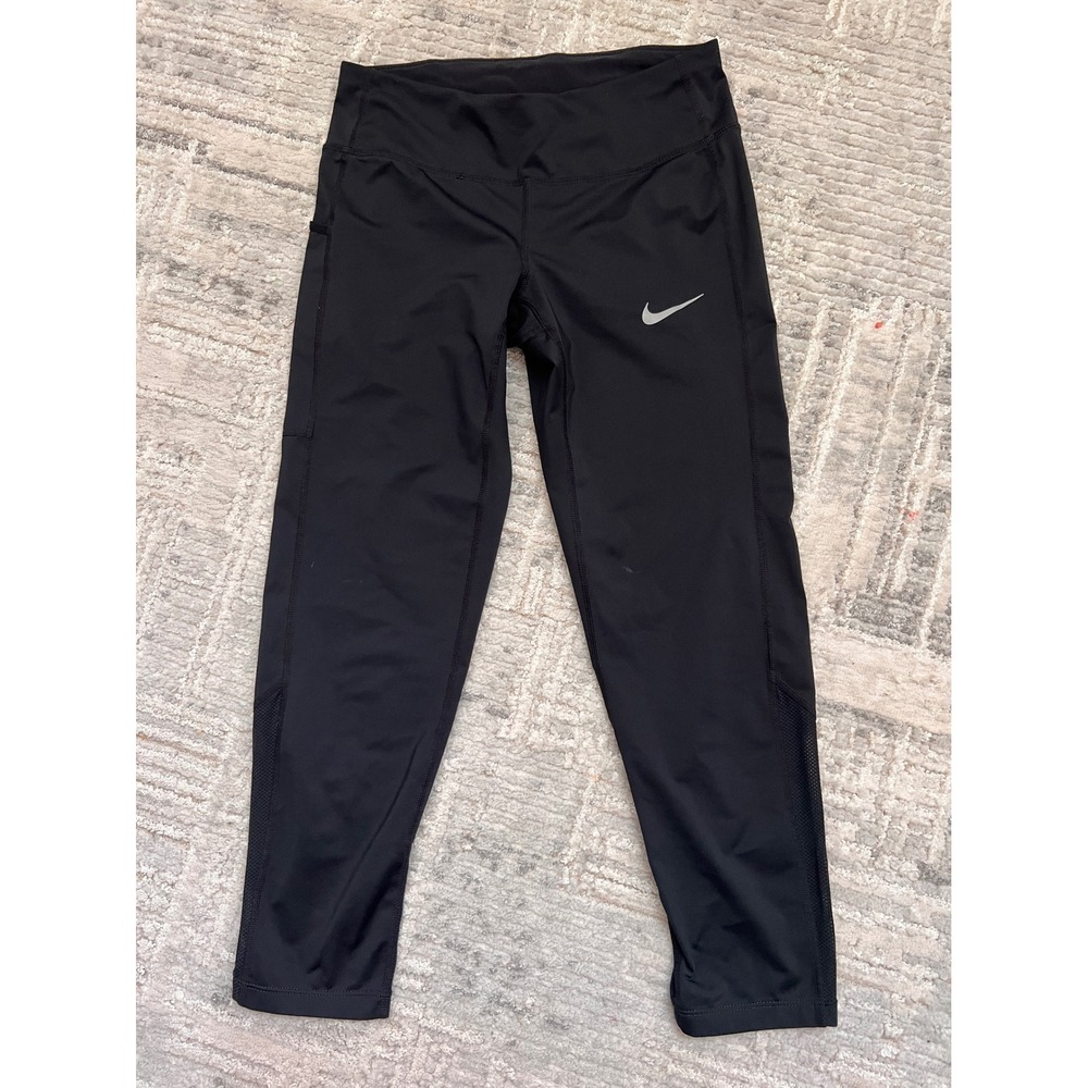 Nike Dri-FIT‎ Running Crop Leggings XS Black Activewear Athletic Workout